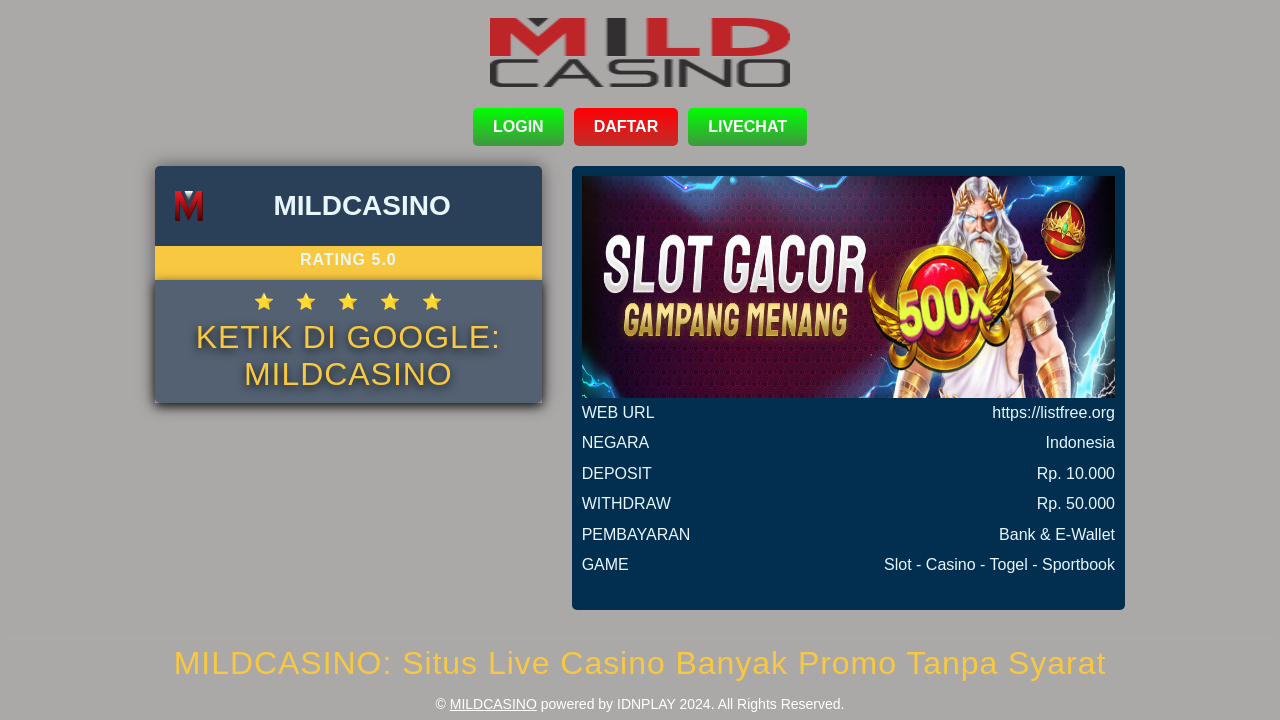 Screenshot of listfree.org